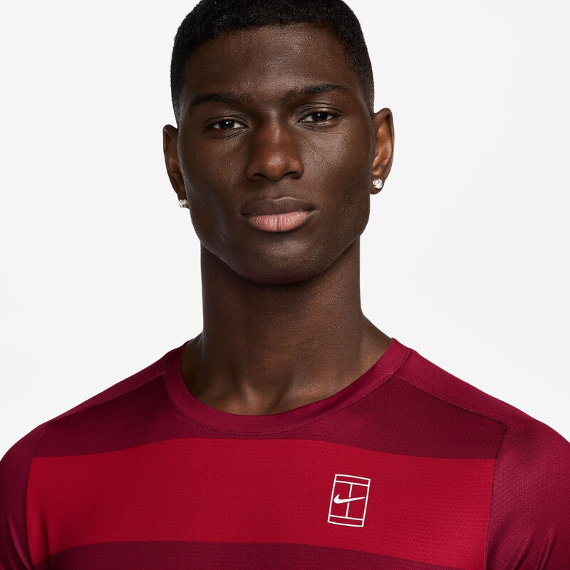 Nike Court Dri-Fit Advantage Printed Top (M) (Red)