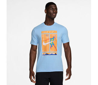 Nike Court Dri-Fit Tennis Tee Print (M) (Blue)