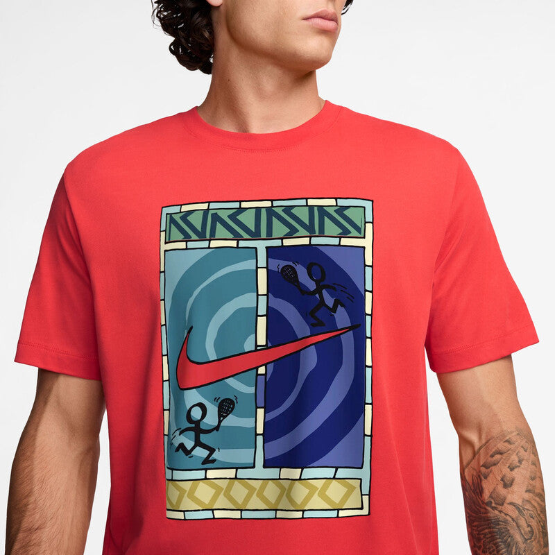 Nike Court Dri-Fit Court Tee (M) (Lt Crimson)