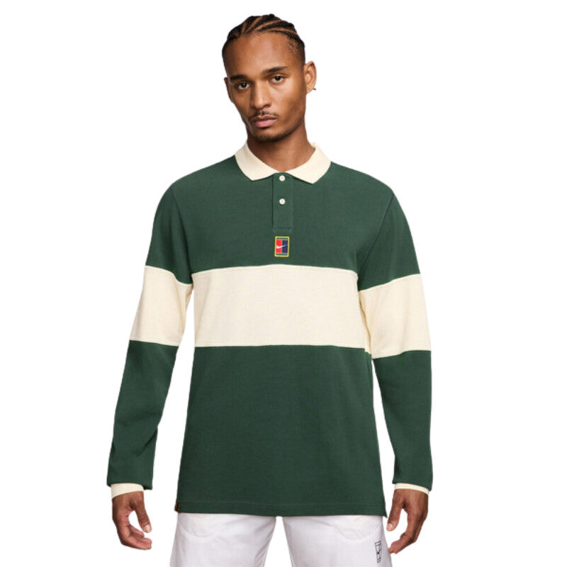 Nike Court Heritage Long Sleeve Polo (M) (Fir) Nike