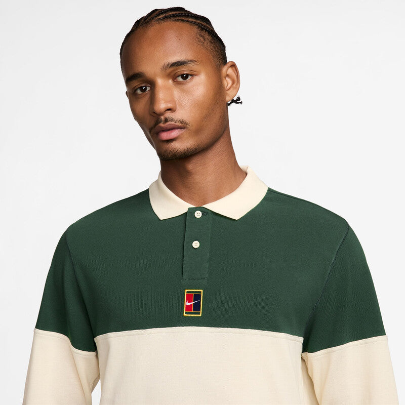 Nike Court Heritage Long Sleeve Polo (M) (Fir)