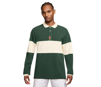 Nike Court Heritage Long Sleeve Polo (M) (Fir)