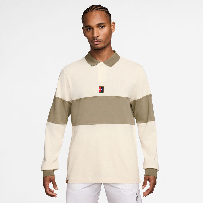 Nike Court Heritage Long Sleeve Polo (M) (Fir) Nike