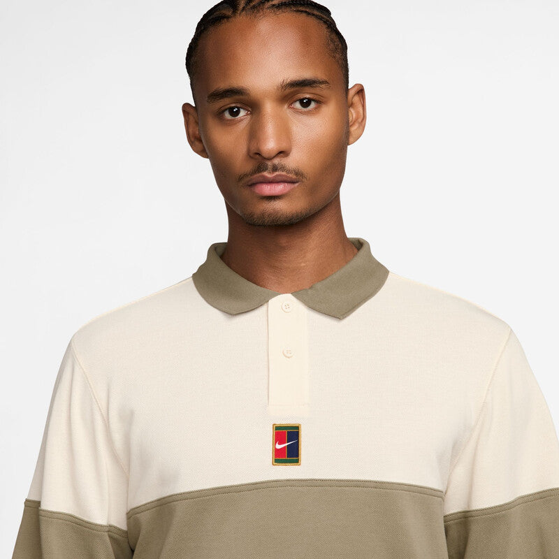 Nike Court Heritage Long Sleeve Polo (M) (Fir) Nike