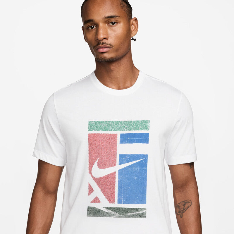 Nike Court Dri-Fit Tennis Court Tee (M) (White) Nike