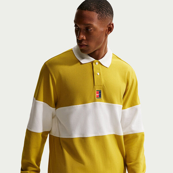 Nike Court Heritage Long Sleeve Polo (M) (Saffron Quartz)