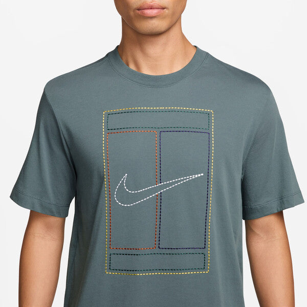 Nike Court Heritage Graphic Tee (M) (Mineral Slate)