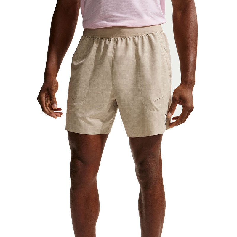 Nike Court Advantage 6" Printed Short (M) (Desert Khaki)