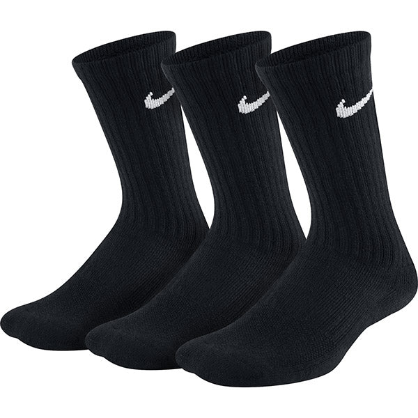 Nike Performance Youth Cushioned Crew Sock (3X) (Black) Nike