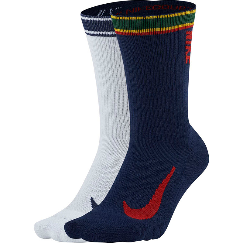 Nike Court Multiplier Max Crew Sock (2X) (Navy/White) Nike