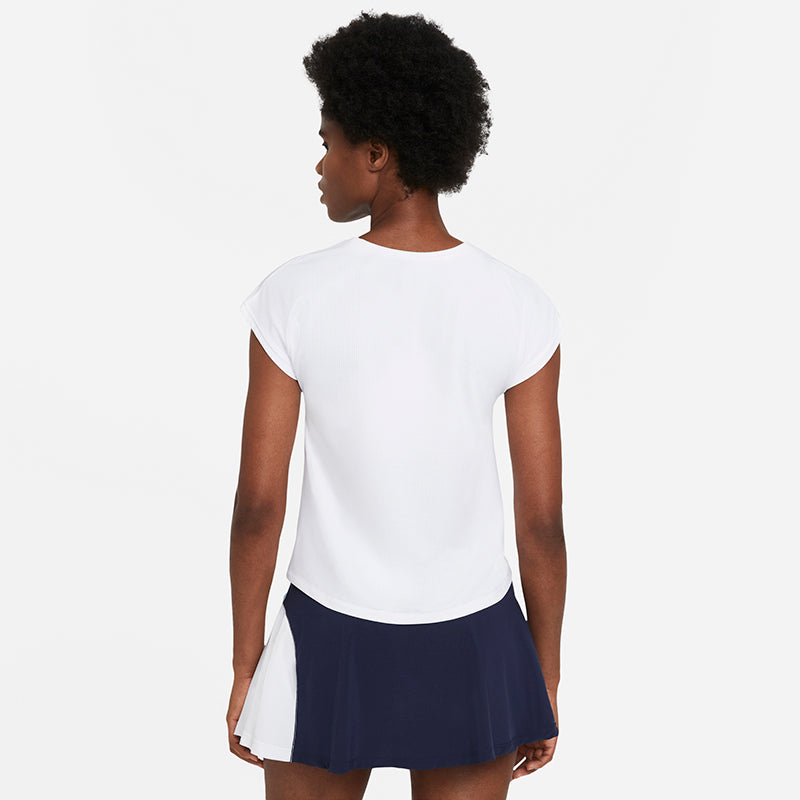 Nike Court Victory Short-Sleeve Tennis Top (W) (White)