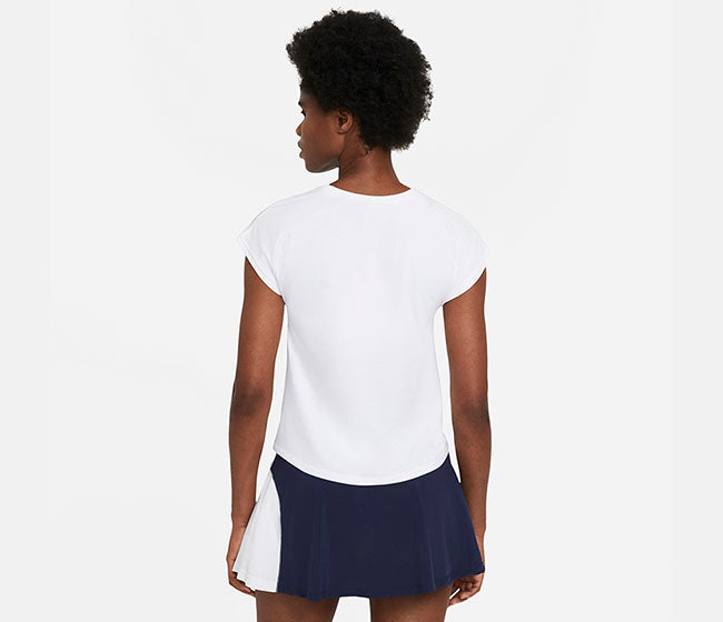 Nike Court Victory Short-Sleeve Tennis Top (W) (White)