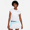 Nike Court Victory Short-Sleeve Tennis Top (W) (White)