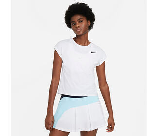 Nike Court Victory Short-Sleeve Tennis Top (W) (White)