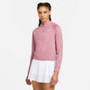 Nike Court Victory Long Sleeve 1/2 Zip Tennis Top (W) (Pink) Nike