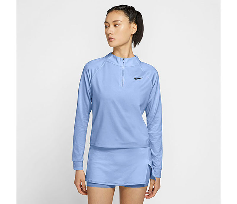 Nike Court Drifit Victory Long-Sleeve Half-Zip Top (W) (Blue) Nike