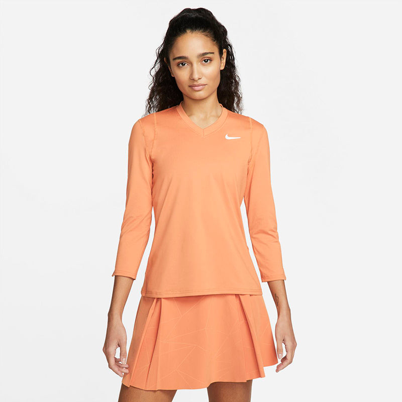 Nike Court Victory Uv 3/4 Sleeve Top (W) (Orange) Nike