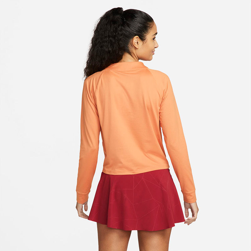Nike Court Drifit Victory Long Sleeve 1/2 Zip Top (W) (Orange) Nike