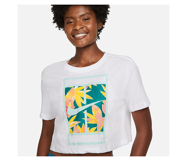 Nike Court Dri-Fit Slam Cropped Tee (W) (White)