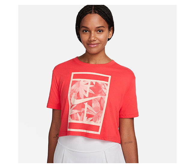 Nike Court Dri-Fit Slam Cropped Tee (W) (Ember Glow)