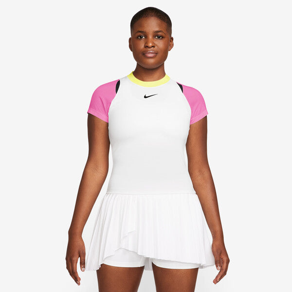 Nike Court Advantage Short Sleeve Top (W) (White/Pink)