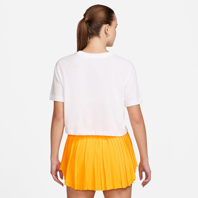 Nike Heritage Short Sleeve Crop Top (W) (White)