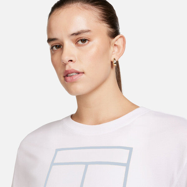 Nike Heritage Short Sleeve Crop Top (W) (White)