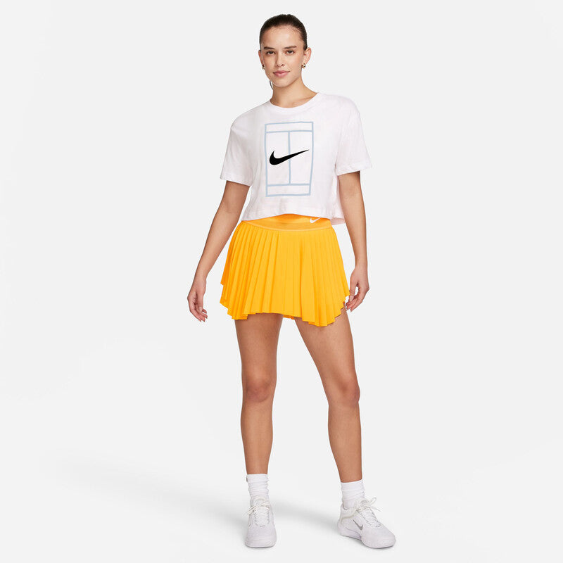 Nike Heritage Short Sleeve Crop Top (W) (White)