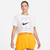 Nike Heritage Short Sleeve Crop Top (W) (White)