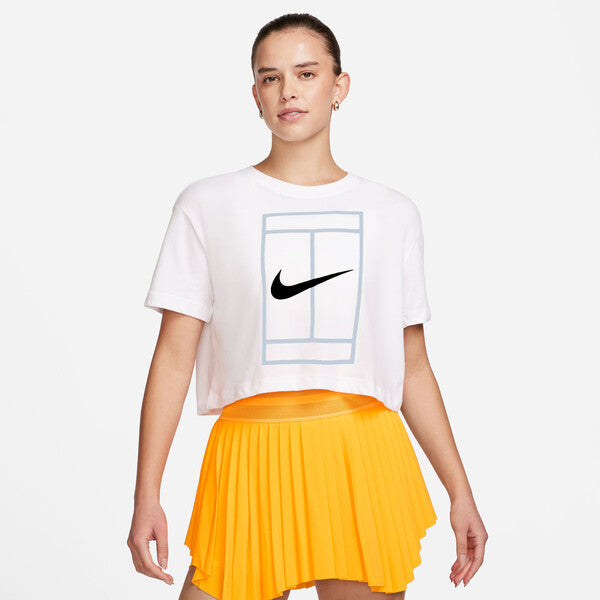 Nike Heritage Short Sleeve Crop Top (W) (White)