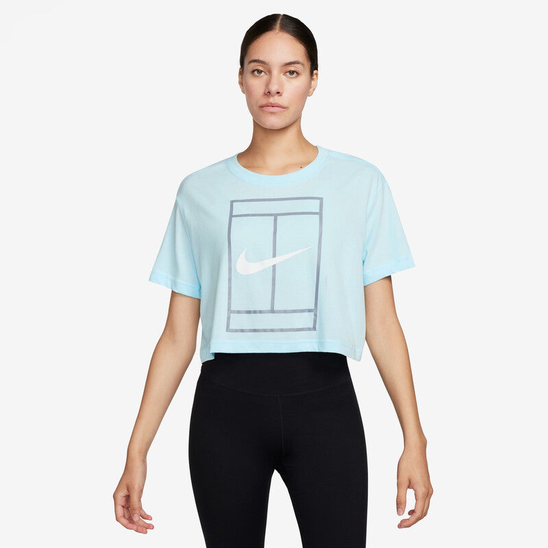 Nike Heritage Short Sleeve Crop Top (W) (Glacier Blue)