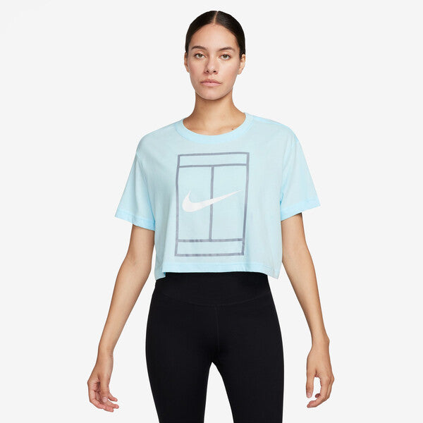 Nike Heritage Short Sleeve Crop Top (W) (Glacier Blue)