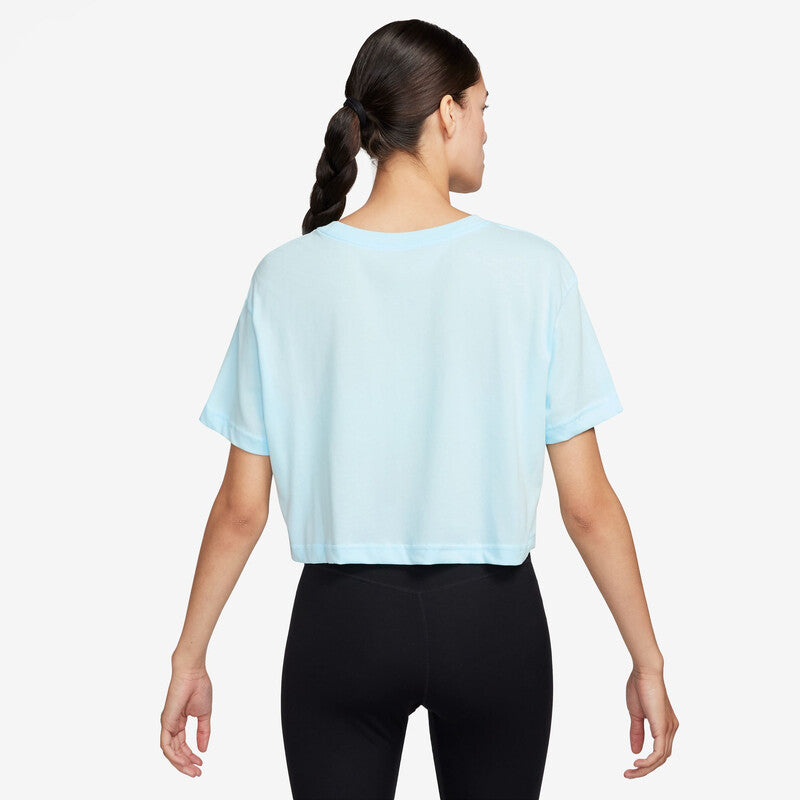 Nike Heritage Short Sleeve Crop Top (W) (Glacier Blue)
