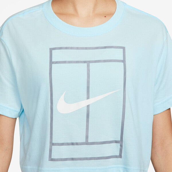 Nike Heritage Short Sleeve Crop Top (W) (Glacier Blue)