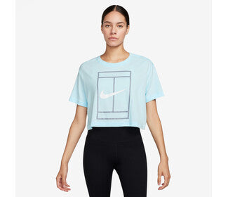 Nike Heritage Short Sleeve Crop Top (W) (Glacier Blue)