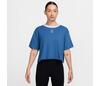Nike Court Heritage Short Sleeve Cropped Tee (W) (Star Blue)