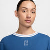 Nike Court Heritage Short Sleeve Cropped Tee (W) (Star Blue)