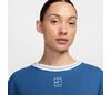 Nike Court Heritage Short Sleeve Cropped Tee (W) (Star Blue)