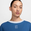 Nike Court Heritage Short Sleeve Cropped Tee (W) (Star Blue)