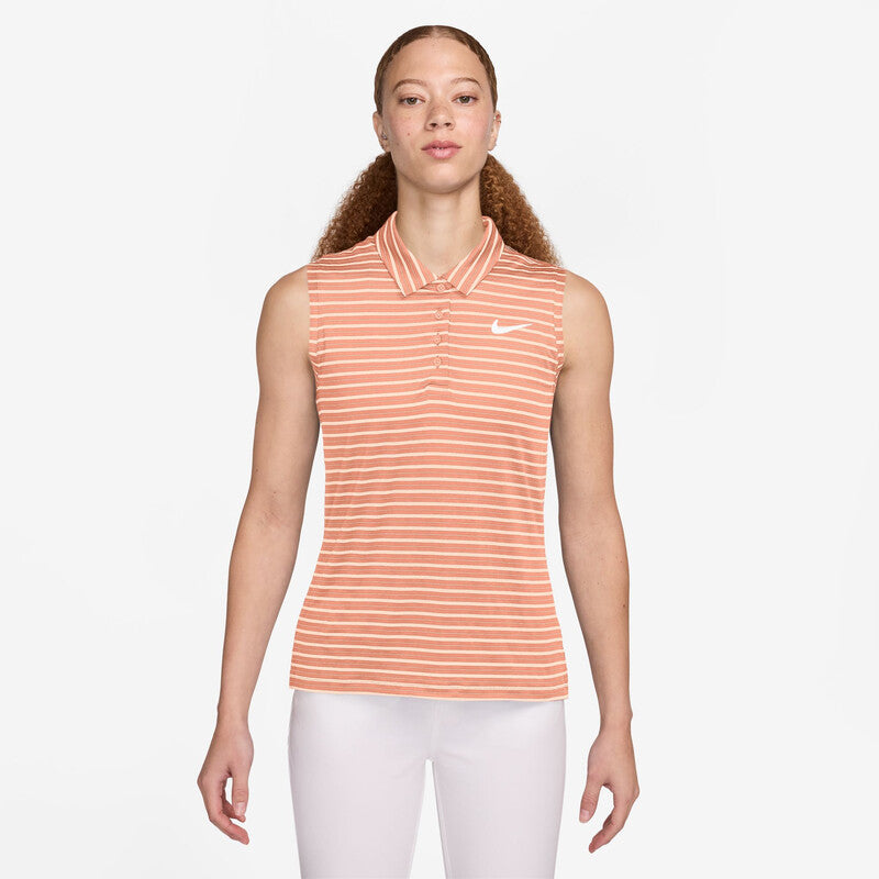 Nike Dri-Fit Victory Sleeveless Striped Polo (W) (Apricot Agate) Nike CN599X-PCH-L