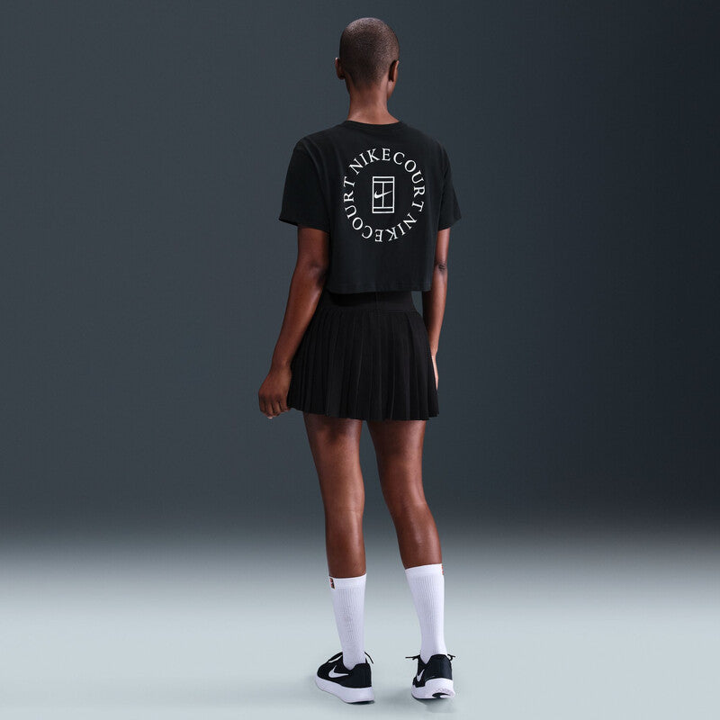 Nike Court Slam Short Sleeve Cropped Ny Tee (W) (White) Nike