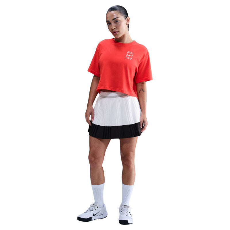 Nike Court Slam Short Sleeve Cropped Ny Tee (W) (White) Nike