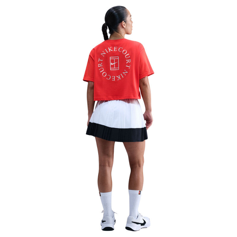 Nike Court Slam Short Sleeve Cropped Ny Tee (W) (White) Nike