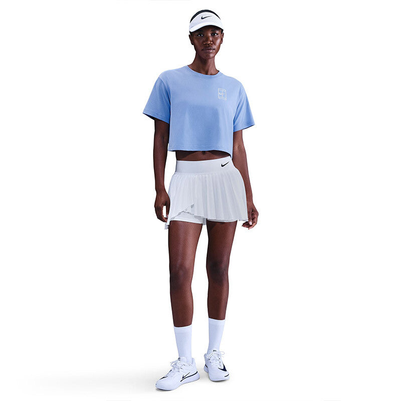 Nike Court Slam Short Sleeve Cropped Ny Tee (W) (White) Nike