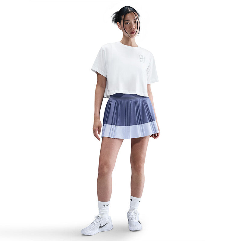 Nike Court Slam Short Sleeve Cropped Ny Tee (W) (White) Nike