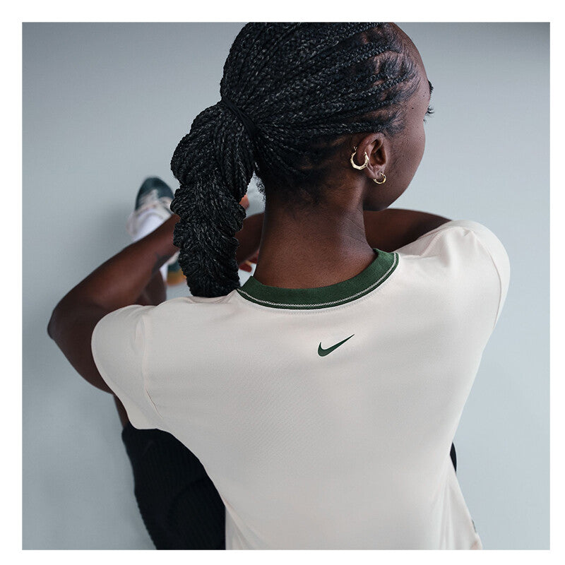 Nike Chll Knit Md Cropped Short Sleeve Top (W) (Pink Glaze) Nike