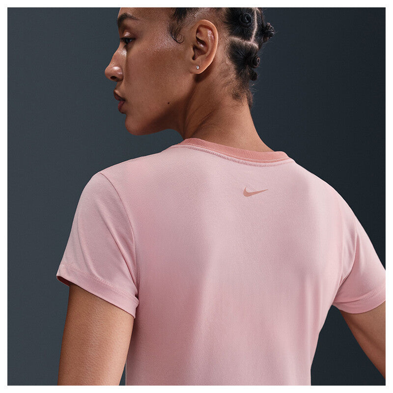 Nike Chll Knit Md Cropped Short Sleeve Top (W) (Pink Glaze) Nike