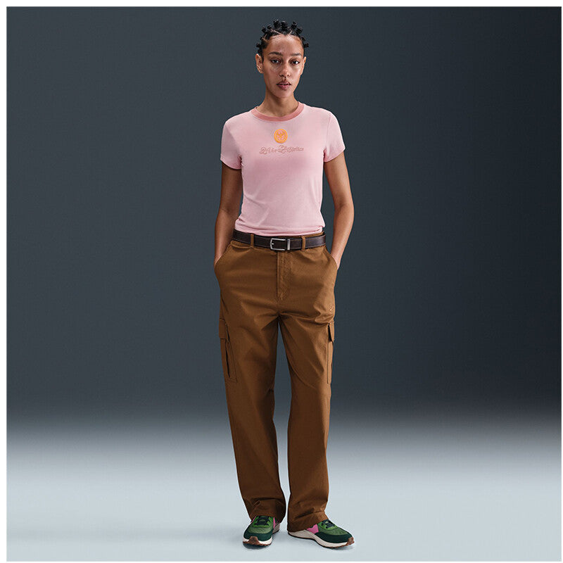 Nike Chll Knit Md Cropped Short Sleeve Top (W) (Pink Glaze) Nike