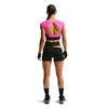 Nike Pro Sculpt Short Sleeve Bra Top (W) (Orange/Black)