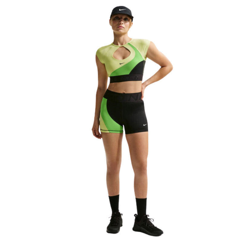 Nike Pro Sculpt High-Rise 3" Shorts (W) (Black/Orange) Nike